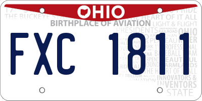 OH license plate FXC1811