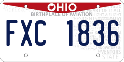 OH license plate FXC1836