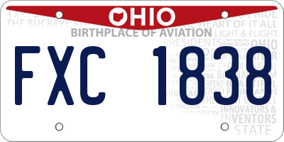 OH license plate FXC1838
