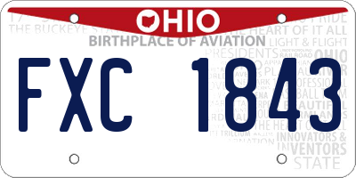OH license plate FXC1843