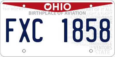 OH license plate FXC1858