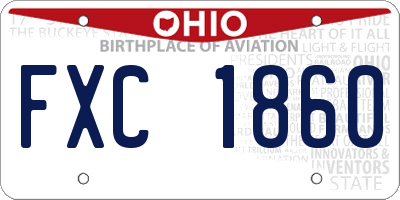 OH license plate FXC1860