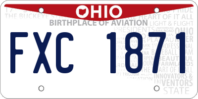 OH license plate FXC1871
