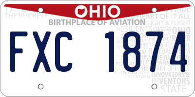 OH license plate FXC1874