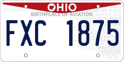 OH license plate FXC1875