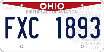 OH license plate FXC1893