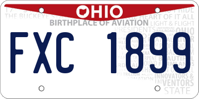 OH license plate FXC1899