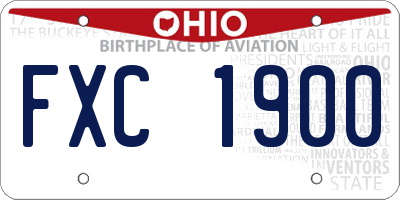 OH license plate FXC1900