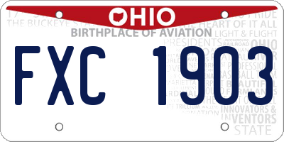 OH license plate FXC1903