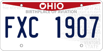 OH license plate FXC1907