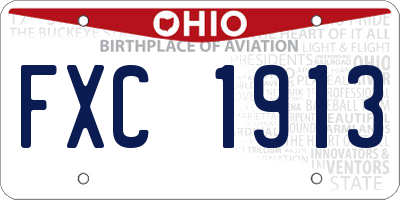 OH license plate FXC1913