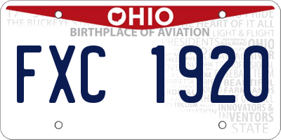 OH license plate FXC1920