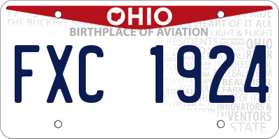 OH license plate FXC1924