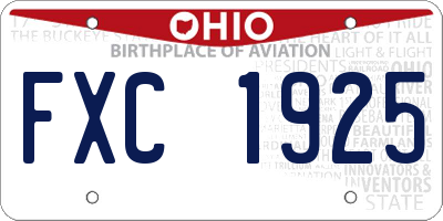 OH license plate FXC1925