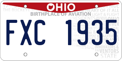 OH license plate FXC1935