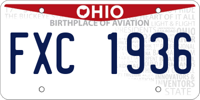 OH license plate FXC1936