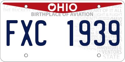 OH license plate FXC1939