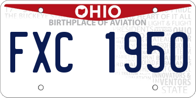 OH license plate FXC1950