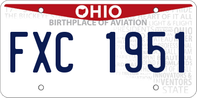 OH license plate FXC1951