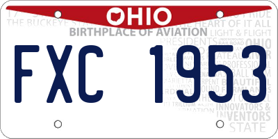 OH license plate FXC1953