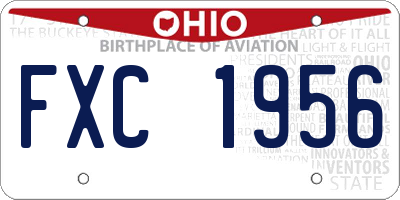 OH license plate FXC1956