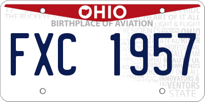 OH license plate FXC1957
