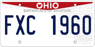 OH license plate FXC1960