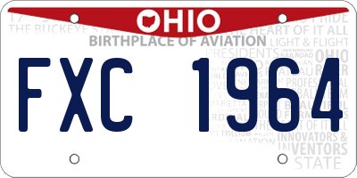OH license plate FXC1964