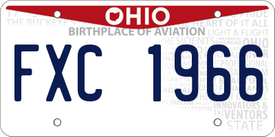 OH license plate FXC1966