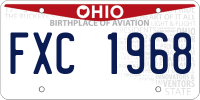 OH license plate FXC1968