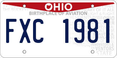 OH license plate FXC1981