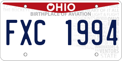 OH license plate FXC1994