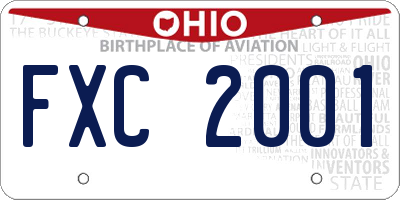 OH license plate FXC2001
