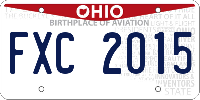 OH license plate FXC2015