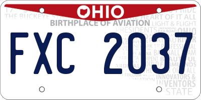 OH license plate FXC2037