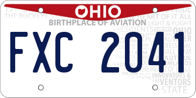 OH license plate FXC2041