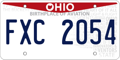 OH license plate FXC2054