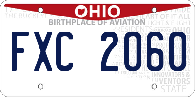 OH license plate FXC2060