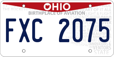 OH license plate FXC2075