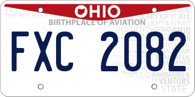 OH license plate FXC2082