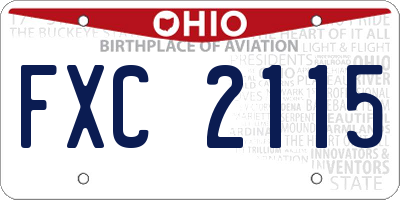 OH license plate FXC2115