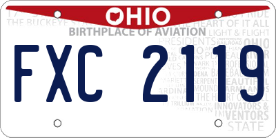 OH license plate FXC2119