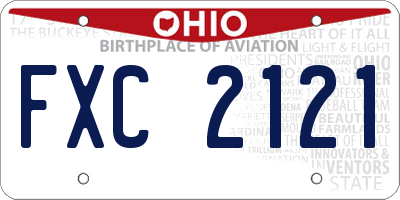 OH license plate FXC2121