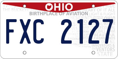 OH license plate FXC2127