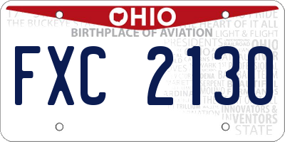 OH license plate FXC2130