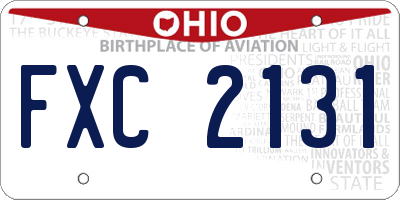 OH license plate FXC2131