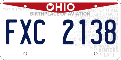 OH license plate FXC2138