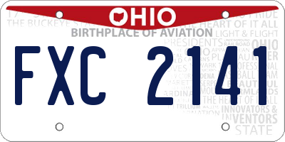 OH license plate FXC2141