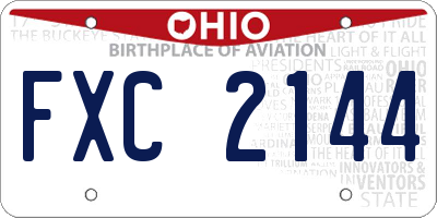 OH license plate FXC2144
