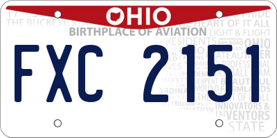 OH license plate FXC2151